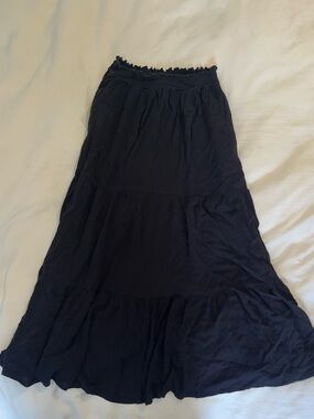 Women's Black Tiered Maxi Skirt - Timeless Flow